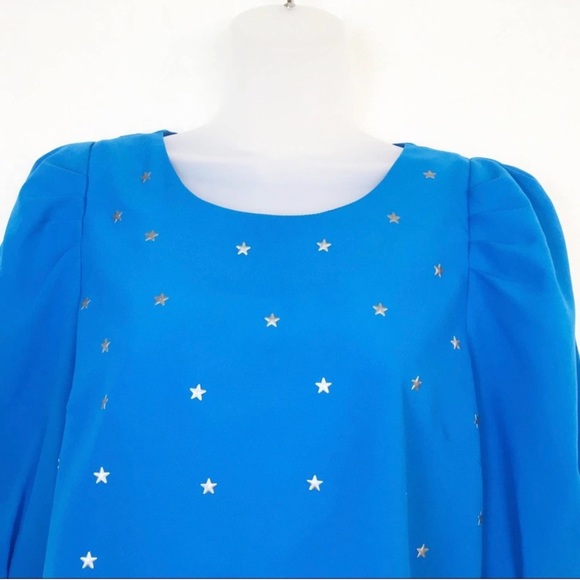 ⭐️ Petticoat Alley Macy’s Blouse Star Puff Sleeve ⭐️ - Picture 3 of 6
